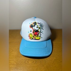 Mickey Mouse Hat Neff Trucker Cap Adult Air Brushed Style Adjustable White NEW